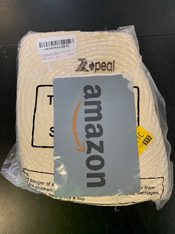 Photo 1 of Zopeal Dog Woven Basket Cute Woven Cotton Rope Puppy Animal Storage Basket for Laundry Toy Gift (Khaki,13 x 8 Inch)