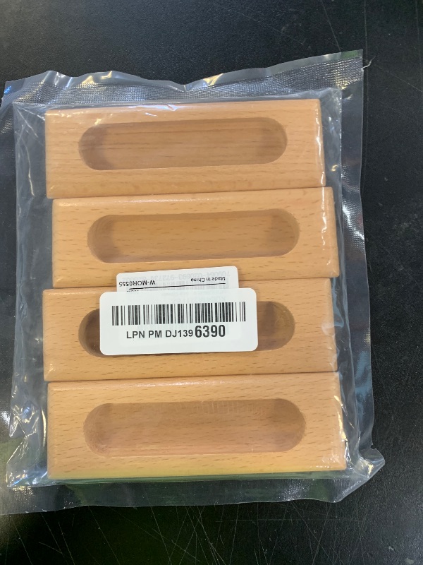 Photo 1 of MOROBOR 4PCS Rectangular Wood Recessed Concealed Handle, Embedded Design Wood Cabinet Pulls Flush Sliding Closet Door Pulls for Barn Bypass Door Wardrobe Drawer