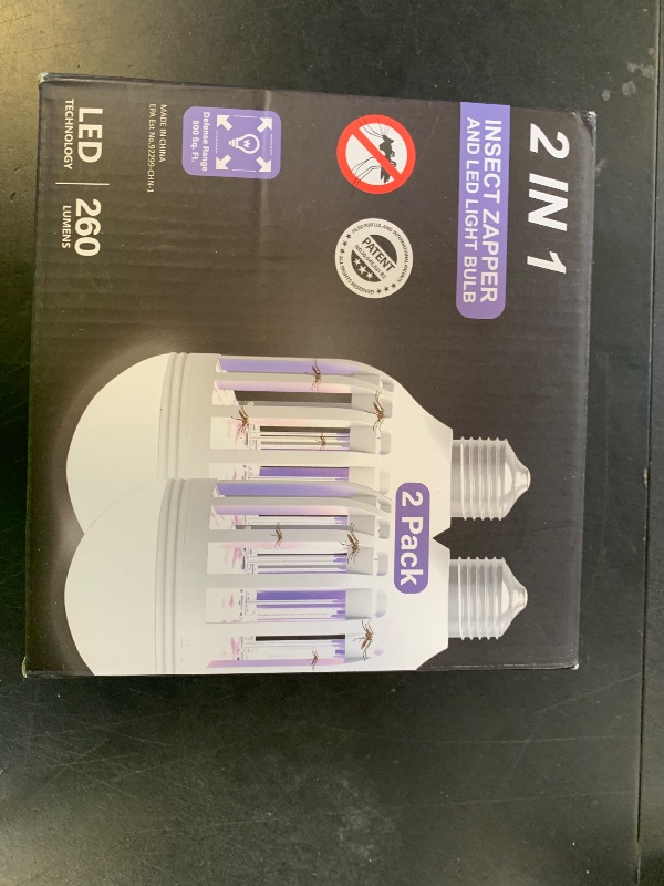 Photo 1 of [2-Pack] BANPESTT Bug Zapper Light Bulb 2-in-1 Indoor Mosquito Zapper Gnat Trap- Electric Fly Insect Killer&Bug Catcher for Home Backyard Patio