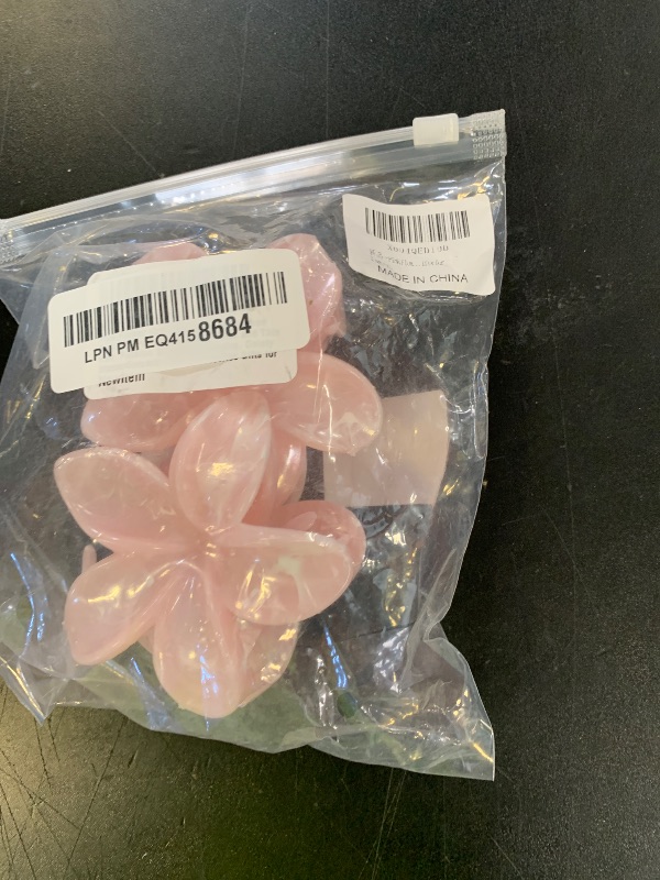 Photo 1 of Pink Flower Hair Claw Clips for Women Trendy, 2Pcs Hair Clips for Thick and Thin Hair, Fashion Statement Hairpins, Dainty Charm Summer Hair Accessories Gifts for Women.