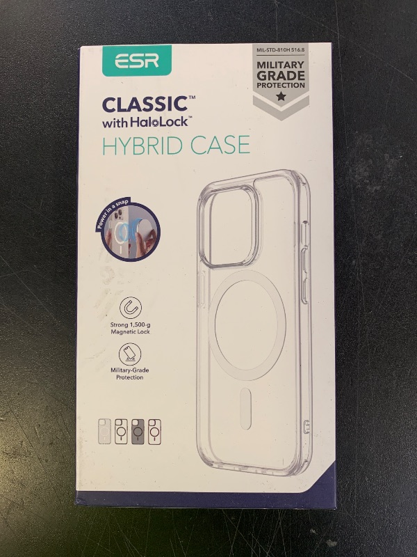 Photo 1 of ESR for iPhone 14 Pro Max Case, Compatible with MagSafe, Shockproof Military-Grade Protection, Yellowing Resistant, Magnetic Classic Hybrid Case (HaloLock), Clear
