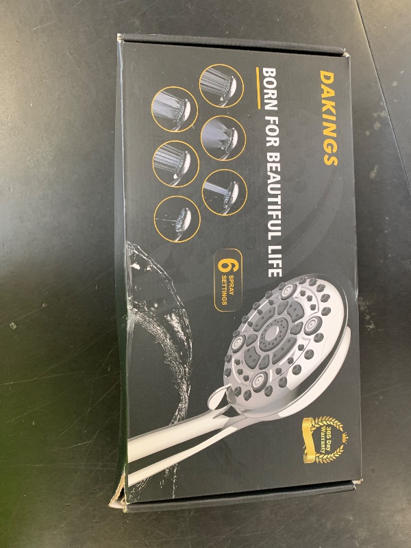 Photo 1 of DAKINGS 6 Spray Modes High Pressure Handheld Showerhead Set Upgraded 5 Inches Shower Head with Handheld Spray Premium Chrome Handheld Shower Head 60 Inches Stainless Steel Hose-1-Min Install