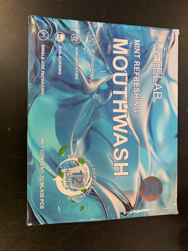 Photo 1 of VETELAB MINT REFRESHING MOUTHWASH 30PCS - 12ML