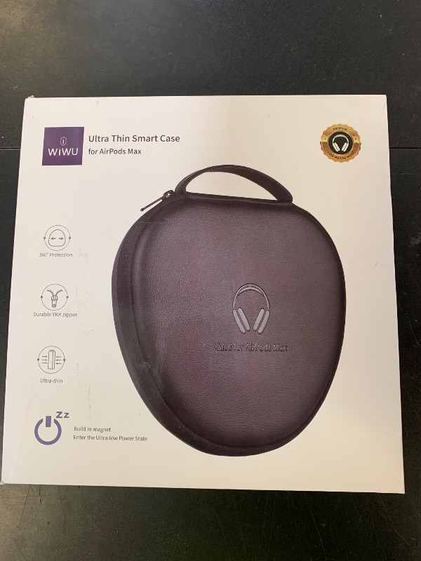 Photo 1 of for Apple AirPods Max Case Accessory: WIWU AirPod Max Case with Sleep Mode | Airpod Max Accessories for Apple Headphones | Ultra-Slim Travel Carrying Case | Portable Storage Bag | Black