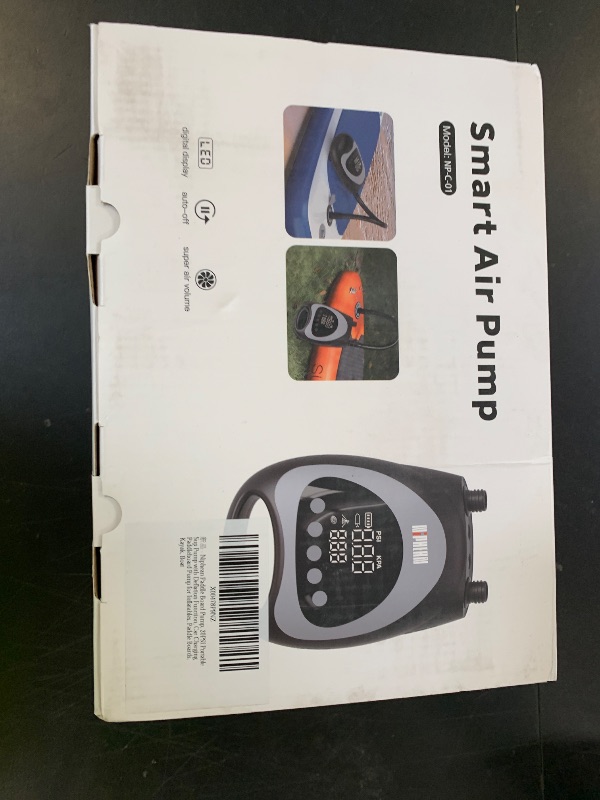 Photo 1 of Niphean Paddle Board Pump, 20PSI Portable Sup Pump with Deflation Function, Car Charging Paddleboard Pump for Inflatables, Paddle Boards, Kayak, Boat, Standard, Grey