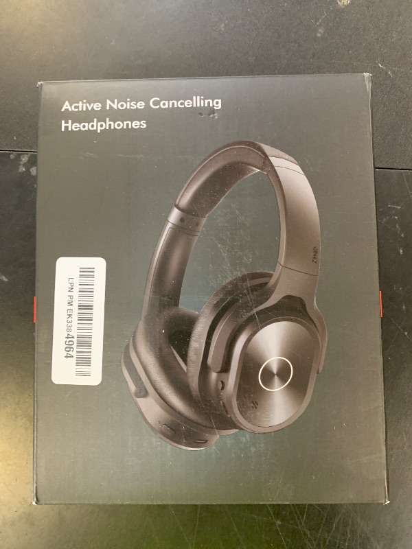 Photo 1 of ZIHNIC Active Noise Cancelling Headphones, 40H Playtime Wireless Bluetooth Headset with Deep Bass Hi-Fi Stereo Sound,Comfortable Earpads for Travel/Home/Office (Red)