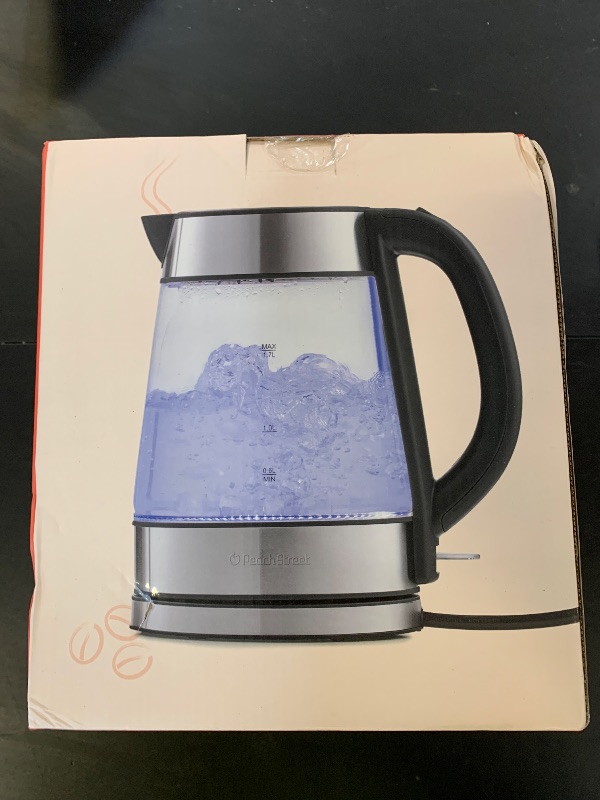 Photo 1 of Speed-Boil Electric Kettle For Coffee & Tea - 1.7L Water Boiler 1500W, Borosilicate Glass, Easy Clean Wide Opening, Auto Shut-Off, Cool Touch Handle, LED Light. 360° Rotation, Boil Dry Protection