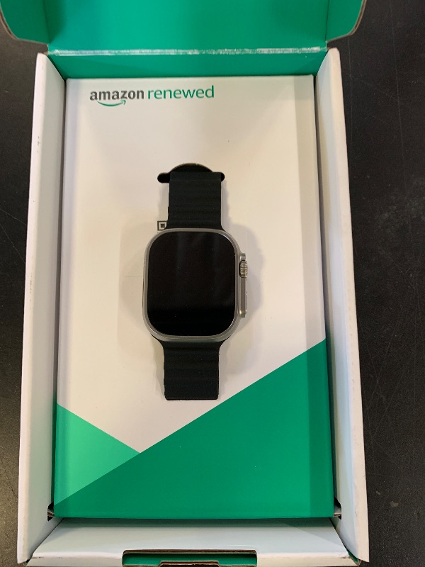 Photo 1 of Apple Watch Ultra [GPS + Cellular 49mm] Titanium Case with Midnight Ocean Band, One Size (Renewed Premium)