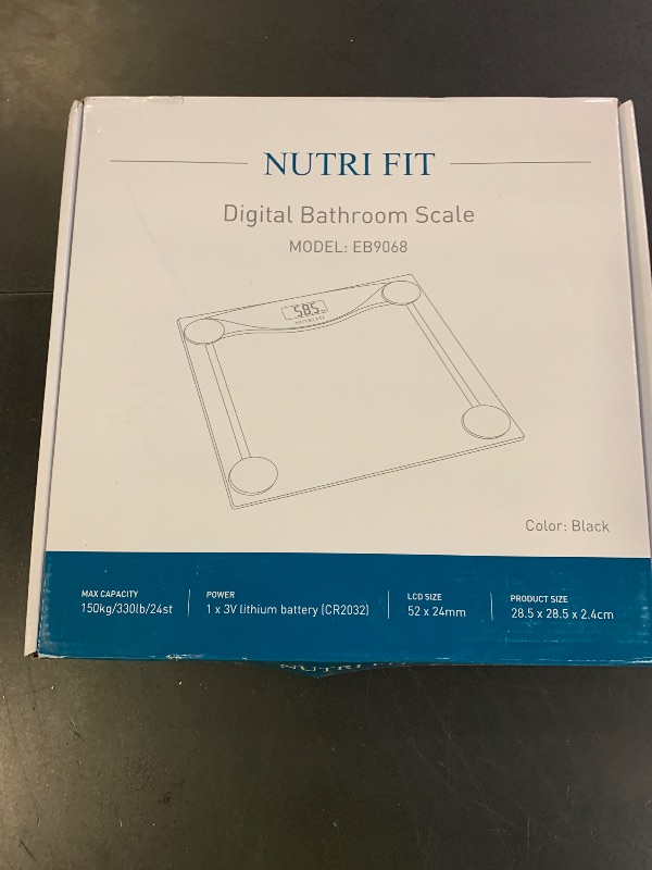 Photo 1 of Digital Bathroom Scale for Body Weight Accurate, Smart Weighing Scale Bath Electronic Scale Kg for Weight Loss, 330lbs Capacity, Large Display, Black