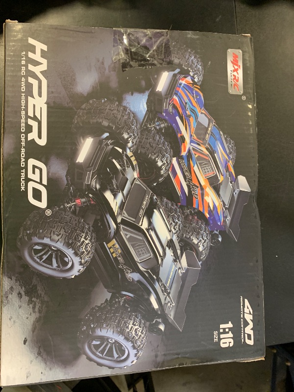 Photo 1 of HYPER GO H16DR 1:16 Scale Ready to Run Fast Remote Control Car, High Speed Jump RC Monster Truck, Off Road RC Cars, 4WD All Terrain RTR RC Truck with 2 LiPo Batteries for Boys and Adults