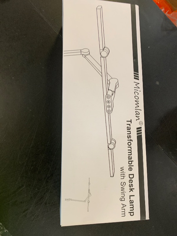 Photo 1 of Micomlan Led Desk Lamp with Clamp, Architect Desk Lamp for Home Office with Atmosphere Lighting, 24W Ultra Bright Auto Dimming Computer Light Stepless Dimming and Tempering LED Table Light