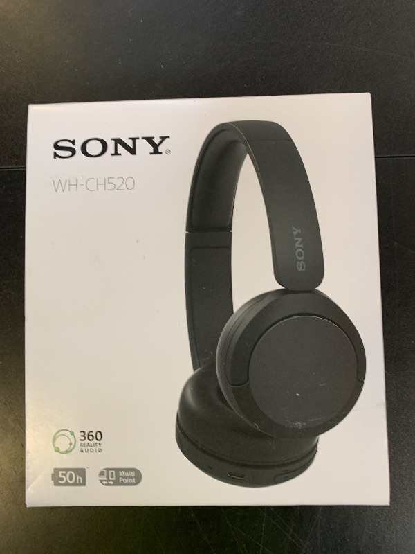 Photo 1 of Sony WH-CH520 Wireless Headphones Bluetooth On-Ear Headset with Microphone and up to 50 Hours Battery Life with Quick Charging, Black