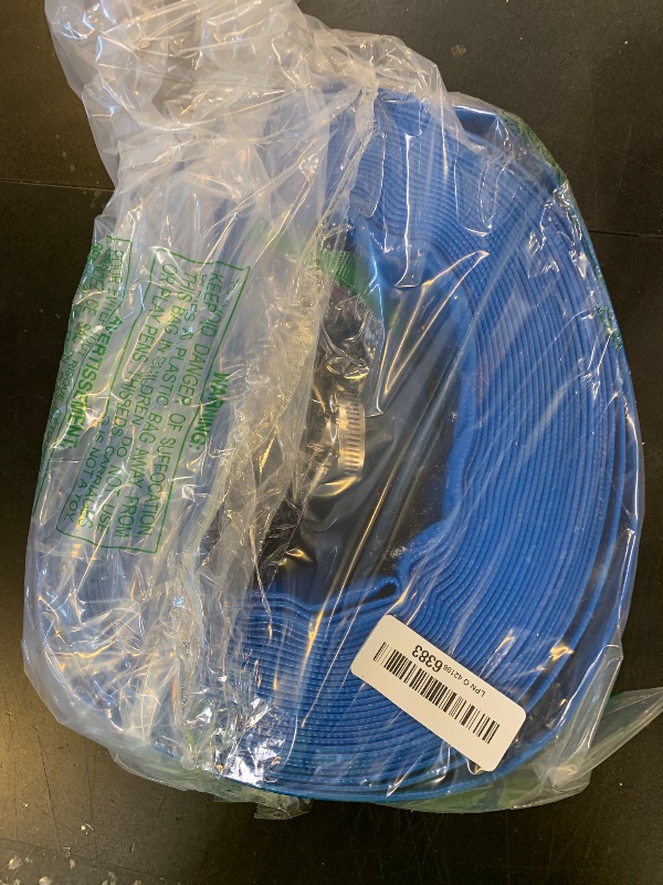 Photo 1 of 2.5 IN x 60FT Pool Backwash Hose Heavy Duty Drain Discharge Double PVC Layflat Hose with 2 Clamps, Weatherproof Burst Resistant for Water Transfer, Sump Pump, Pool Filter, Pool Drain (18.3M, Blue)