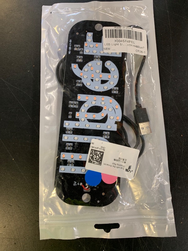 Photo 1 of LED Light Sign for Car, Taxi Sign Light Windshield Led Sign Car LED Decal with Suction Cups USB Plug Dual-Color Conversion?Pink&Blue?