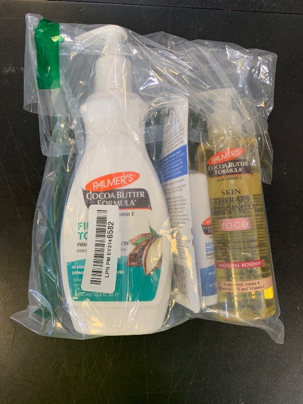 Photo 1 of Nina Pool’s Top Palmer’s Picks (Set of 3): Skin Firming Cocoa Butter Body Lotion (13.5 oz), Skin Therapy Cleansing Facial Oil (6.5 fl. oz) & Moisturizing Swivel Lip Balm Stick (2 x 0.5 oz)