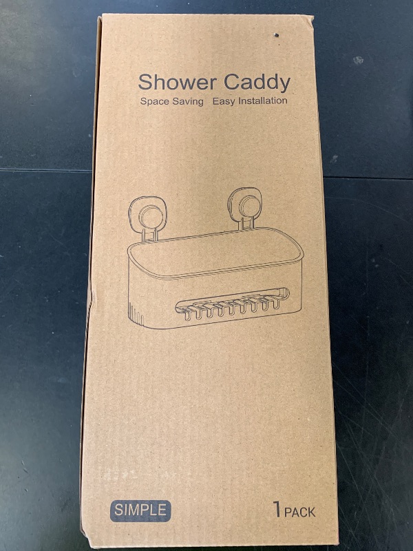 Photo 1 of LUXEAR Suction Cup Shower Caddy - No Drilling Removable Shelf - Powerful Organizer Max Hold 22lbs - Waterproof Storage Basket for Bathroom & Kitchen