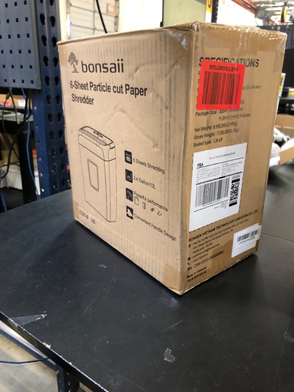 Photo 1 of Bonsaii Paper Shredder for Home Use, 3.4 Gal Wastebasket, 6 Sheet Crosscut Paper Credit Cards, Staples, and Clips Shredder for Home Office Use, Portable Handle Design (C237-B New Version)