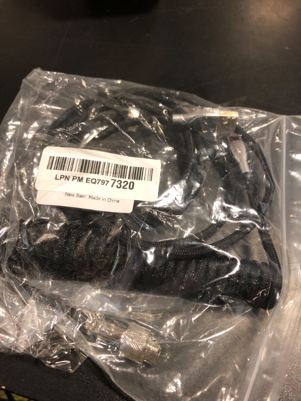 Photo 1 of ZDawnn Braided Keyboard Cables 1.5m Coiled Type-C to USB A with Detachable Aviator Connector.for Gaming Keyboard/Tablet (Black)