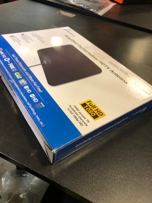 Photo 1 of TV Antenna Indoor, Digital Amplified Indoor HDTV Antenna, 1080p VHF UHF Television Local Channels Detachable Signal Amplifier and 16.5ft Long Coax Cable