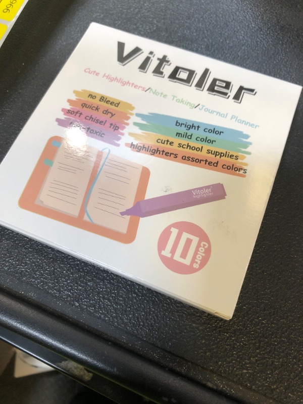 Photo 1 of Vitoler 10Pcs Aesthetic Highlighters, Chisel Tip Marker Pens,Assorted Color Candy Highlighters,No Bleed Bible Highlighter,Cute Pastel Highlighter for Journaling Planner Notes School Supplies