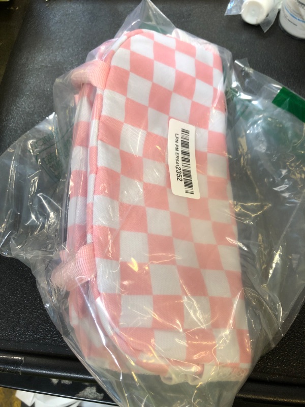 Photo 1 of douyadady Lunch Bag Women/Men Lunch Box Women/Men (Pink+White Checkerboard)