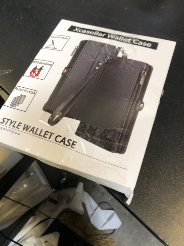 Photo 1 of XcaseBar Compatible with iPhone 15 6.1" Wallet case with Zipper Credit Card Holder?RFID Blocking?,Flip Folio Book PU Leather Phone case Shockproof Cover Men Women for Apple 15 case Blue