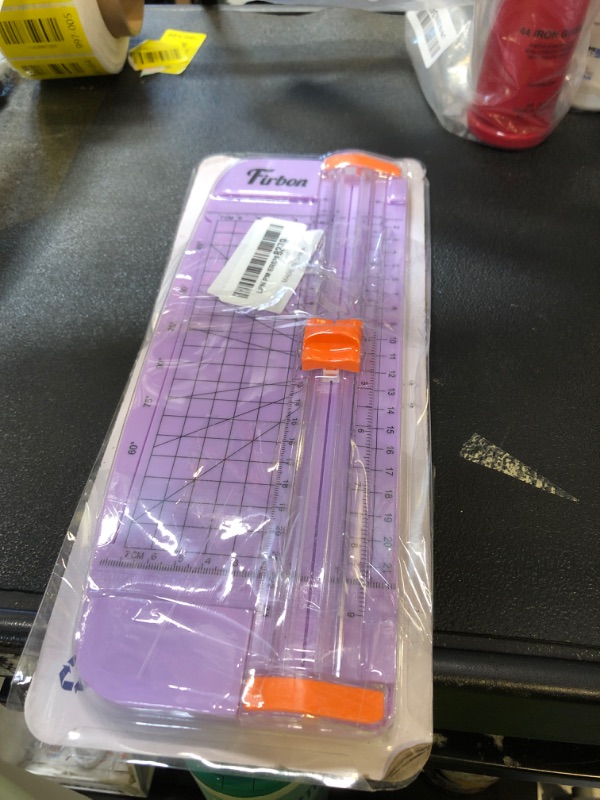 Photo 1 of Firbon Purple A5 Paper Cutter, Straight Small Paper Trimmer with Side Ruler for Scrapbooking Craft, Paper, Coupon, Label, Cardstock