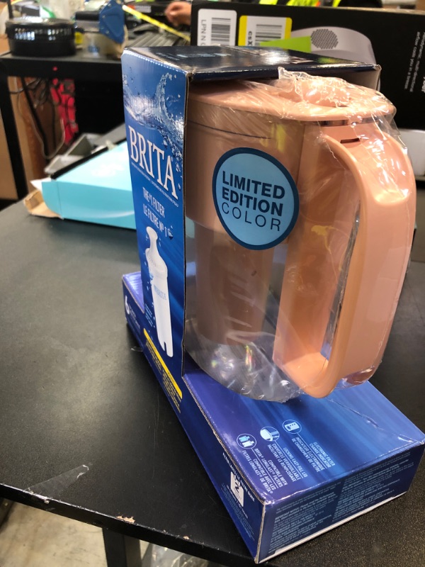 Photo 1 of Brita Metro Water Filter Pitcher 6-Cup Capacity, BPA-Free, Replaces 1,800 Plastic Water Bottles a Year, Lasts Two Months, Includes 1 Filter, Small - Pink