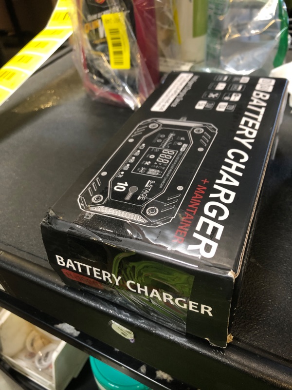 Photo 1 of Battery Charger 10-Amp 12V/24V Smart Trickle Charger for Car - Battery Maintainer Trickle Charger, and Automotive Battery Charger with Temperature Compensation for Car Truck Motorcycle Lawn Mower