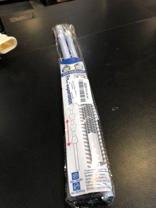 Photo 1 of MEXAU 1Pcs Spring Tension Curtain Rod 26-39 inch Spring Tension Rods White Tension Rods Adjustable Spring Rod Extendable Tension Rod For Kitchen, Bathroom, Window, Bookshelf,Closet.