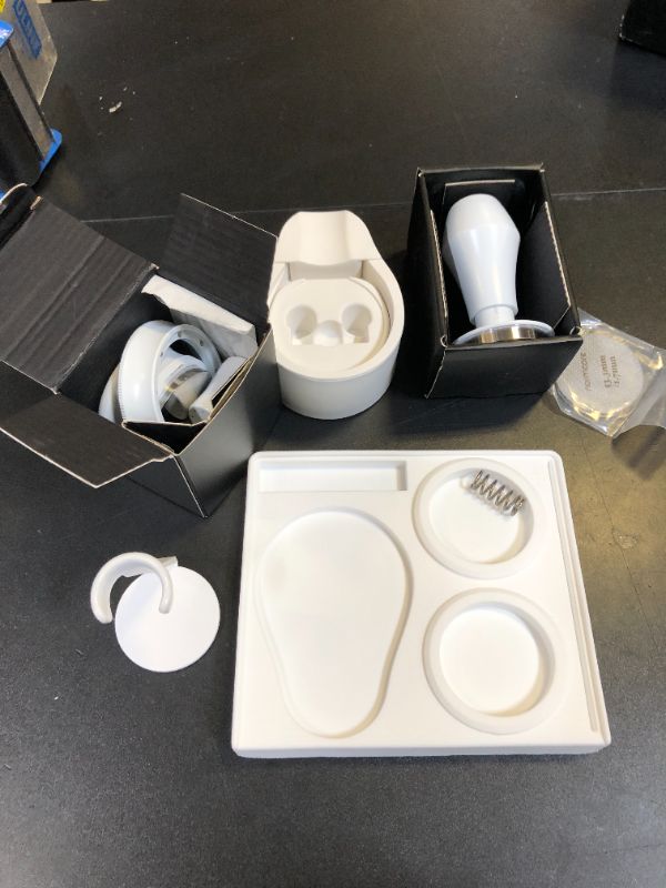 Photo 1 of Normcore 53.3mm 7-in-1 Compact Barista Kit: Coffee Tamper, Distributor Tool, WDT with Stand, Dosing funnel, Puck Screen, Tamping Mat, Portafilter Stand, Barista Kit for Breville Sage 54mm, White