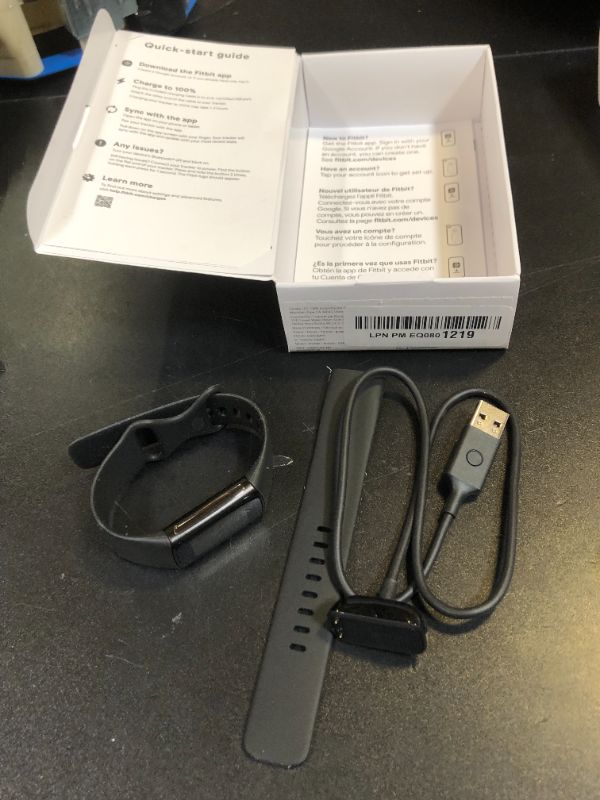 Photo 1 of Fitbit Charge 6 Fitness Tracker with Google apps, Heart Rate on Exercise Equipment, 6-Months Premium Membership Included, GPS, Health Tools and More, Obsidian/Black, One Size (S & L Bands Included)