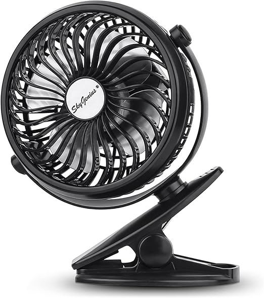 Photo 1 of SkyGenius USB Operated Clip on Mini Desk Fan, Black
