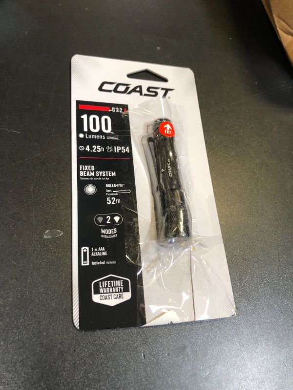 Photo 1 of Coast® G22 100 Lumen Bulls-Eye™ Spot Beam LED Penlight, Battery Included