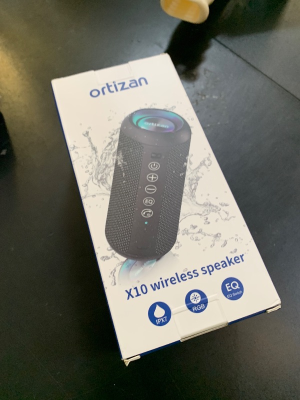 Photo 1 of Ortizan Portable Bluetooth Speaker: IPX7 Waterproof, 24W Loud Sound, Deep Bass, Bluetooth 5.3, LED Lights, Wireless Stereo Pairing, 30H Playtime, for Home/Outdoor/Party/Beach, Birthday Gift (Black)