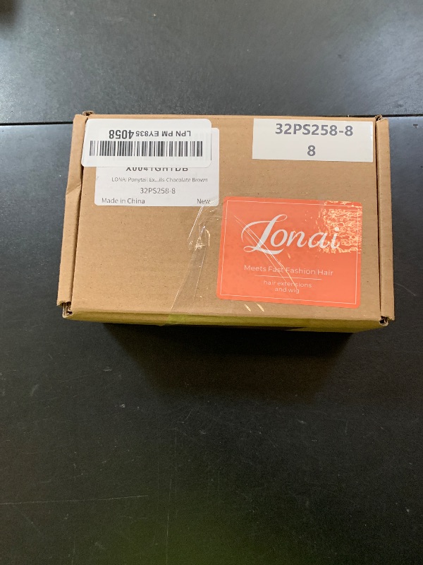 Photo 1 of LONAI Ponytail Extensions, Versatile Elastic Band Brown Ponytail Extension for Women, 32" Long Straight Soft Natural Synthetic Pony Tails-Chocolate Brown