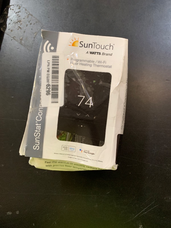 Photo 1 of SunTouch SunStat ConnectPlus Touchscreen Programmable Smart Voice-Activated Wi-Fi Thermostat for Electric Floor Heating Systems, 4.3" Screen, Floor and Air Sensing Control, Remote Access