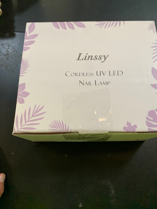 Photo 1 of Linssy Rechargeable UV/LED Nail Lamp with Auto Sensor, Portable Cordless Gel Nail Dryer Light 4 Timings & Diamond LCD Screen, UV Light for Gel Nails at Home Salon