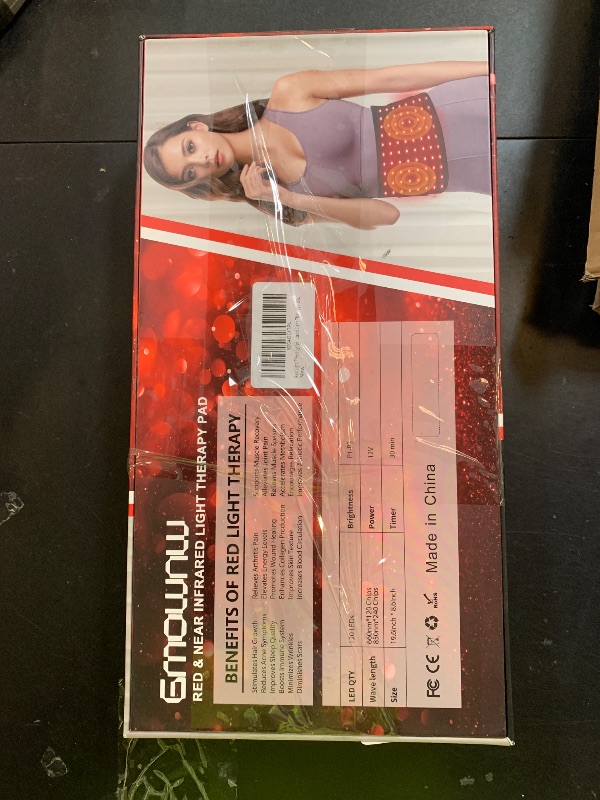 Photo 1 of GMOWNW Red Light Therapy for Body, 19.6'' x 8.6'' Near Infrared Light Therapy Pad with 3-in-1 Chip 120 LEDs Bead with Timer Remote Control, 660nm & 850nm Therapy Belt Wrap for Muscle Pain Relief
