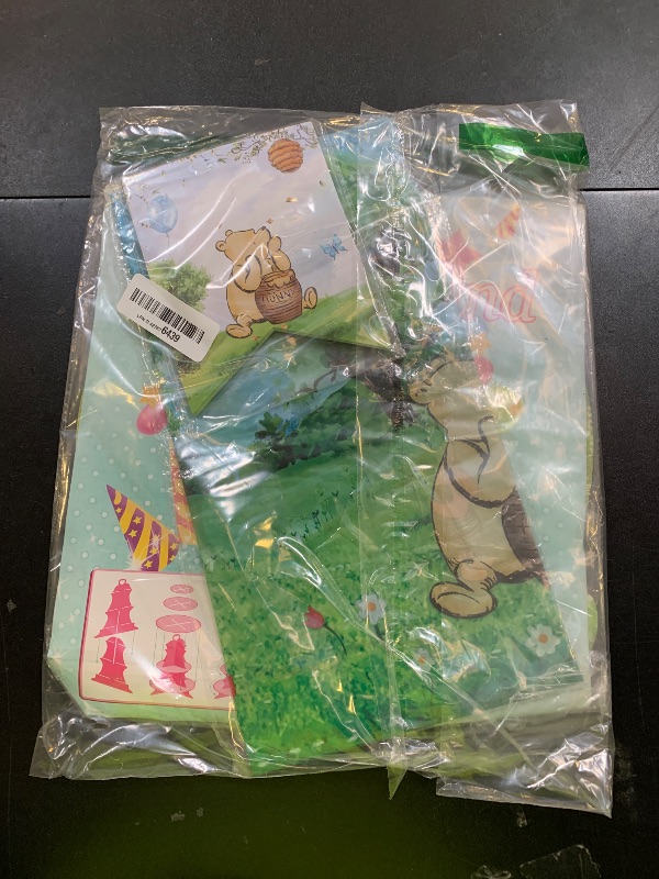 Photo 1 of 159pcs Blue Classic Winnie Baby Shower Decorations Kit, Vintage Pooh Party Supplies, Classic Pooh Backdrop, Cake Topper, Tablecloth Box Decorations for Girl Boy Baby Shower