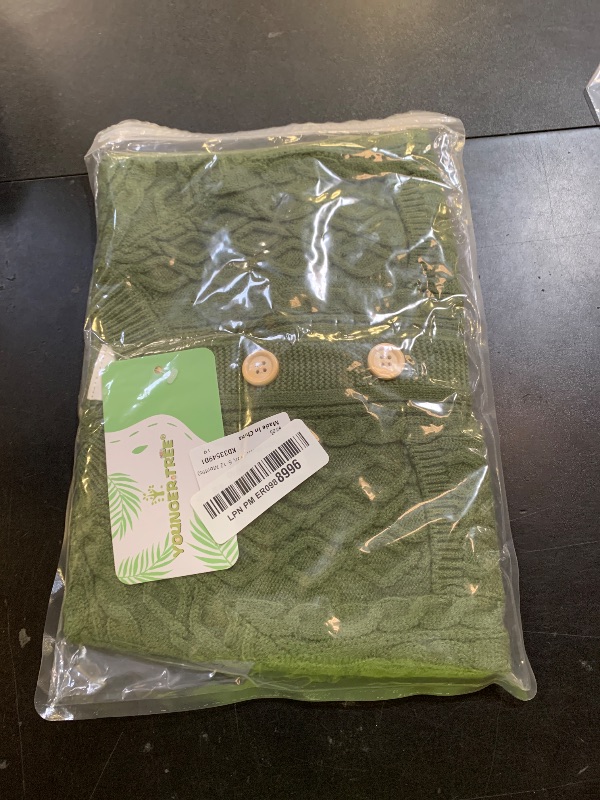 Photo 1 of YOUNGER TREE Toddler Baby Girl Boy Cardigan Long Sleeve Button Knit Sweater Unisex Fall Winter Clothes (Green, 6-12 Months)
