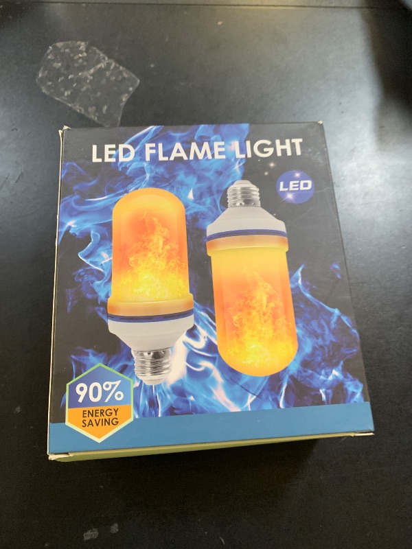 Photo 1 of Upgraded LED Purple Flame Light Bulbs, 4-Mode Flickering Light Bulbs with Gravity Sensor, E26 Fire Light Bulb for Porch Party Patio Home Halloween Christmas Indoor Outdoor (Purple, 2)