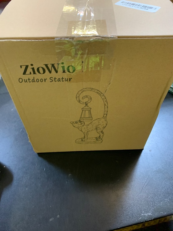 Photo 1 of ZioWio Solar Cat Garden Decor Outdoor Statue - Cat with LED Waterproof Sculptures Lights, Cute Pond/Yard Statues Outside Decoration, Home, Lawn, Patio, Resin Animal Ornament, Women/Gardening Gift