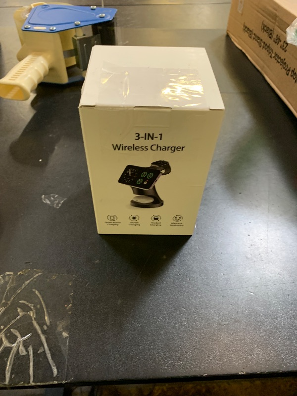Photo 1 of Wireless Charger,3 in 1 Magnetic Wireless Charger Stand, Fast Wireless Charging Dock for iPhone17/16/15/14/13/12 Series, Apple Watch Series, AirPods Pro.