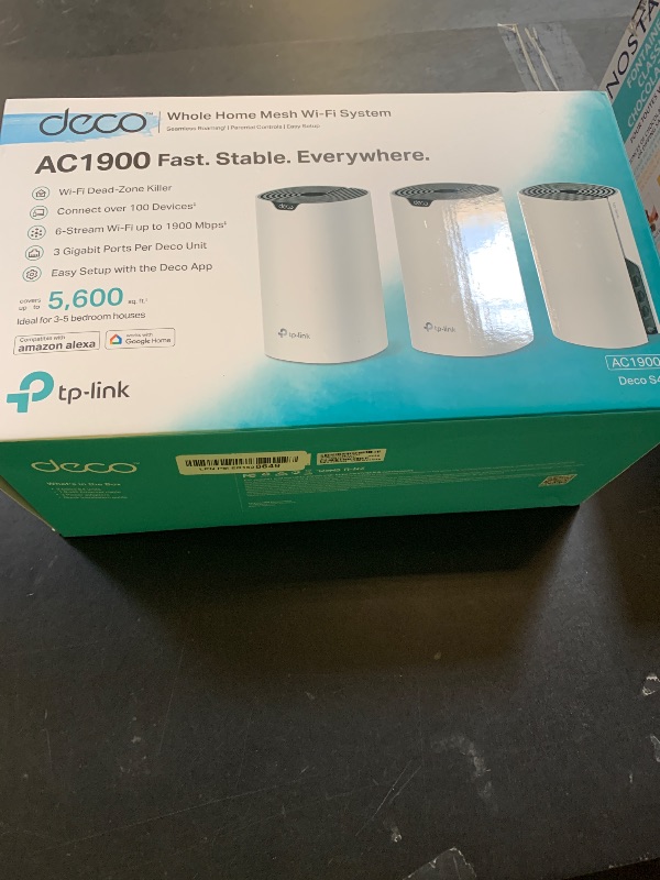 Photo 1 of TP-Link Deco S4 Mesh AC1900 WiFi System - Up to 5,500 Sq.ft. Coverage, Replaces WiFi Router and Extender, Gigabit Ports, Works with Alexa, Deco S4(3-Pack)