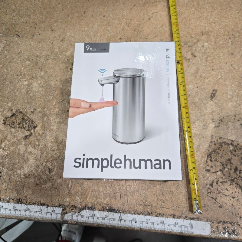 Photo 1 of ***USED***simplehuman 9 oz. Touch-Free Automatic Rechargeable Sensor Pump, Brushed Stainless Steel, New