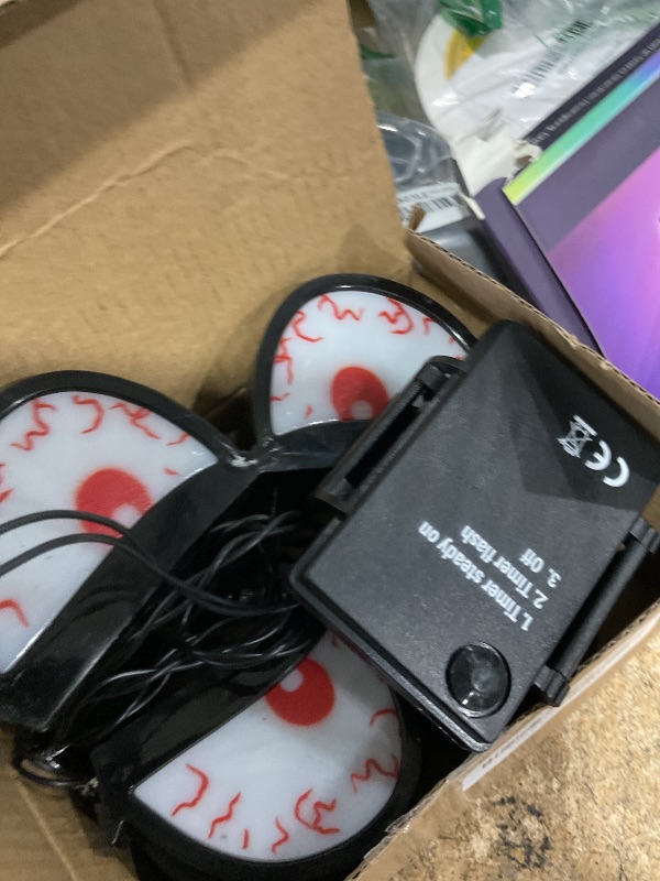 Photo 1 of [Timer] Halloween Lights Spooky Eyes for Bushes Outdoor Indoor, 5 Pairs Glowing Flashing Eyes Orange Purple Color, Halloween Eyes Lights Decorations for Yard Garden Party
