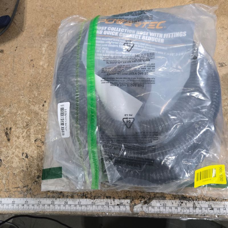 Photo 1 of POWERTEC 70356 10 ft. Vacuum Hose Dust Collection Kit for Woodworking Power Tools, Wet/Dry Work Shop Vacuums, Miter Saw and Table Saw