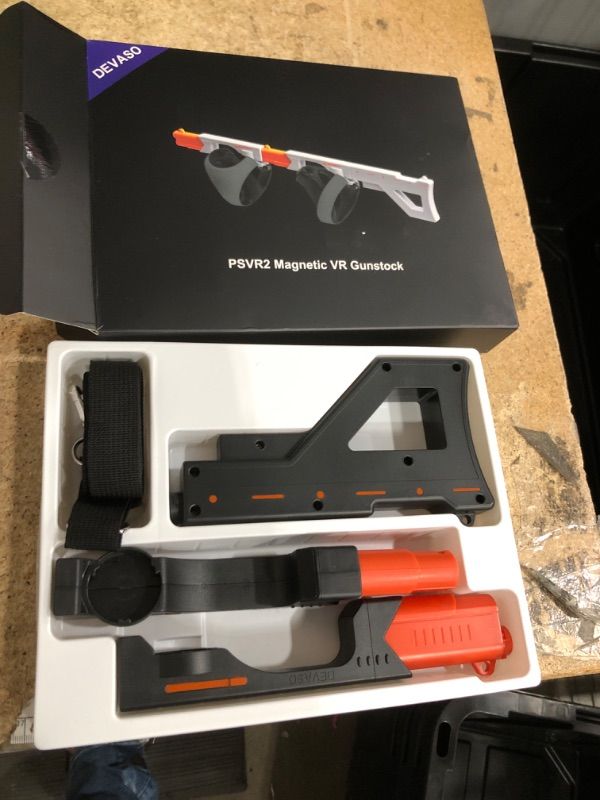 Photo 1 of ***(missing parts)***DEVASO Magnetic VR Gun Stock for PSVR2, 3-in-1 Changing VR Handle Accessories for Playstation VR2, Handle Attachment with Shoulder Straps for Enhance FPS Gaming Experience