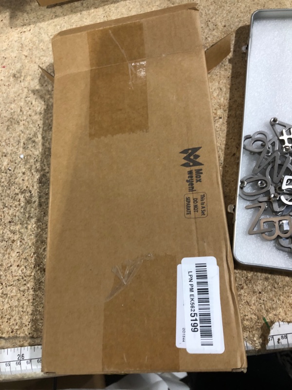 Photo 1 of ***POSSIBLY FOR PARTS LETTERING COMES OUT BACKWARDS**** Moxweyeni 44 Pcs Mini 1" Branding Iron Kit A-Z Alphabet 0-9 Numbers 8 Symbols Branding Iron for Wood Working DIY Leather Hat Craft Steak Bread Logo with 4 Handles 3 Metal Holder and Metal Storage Box